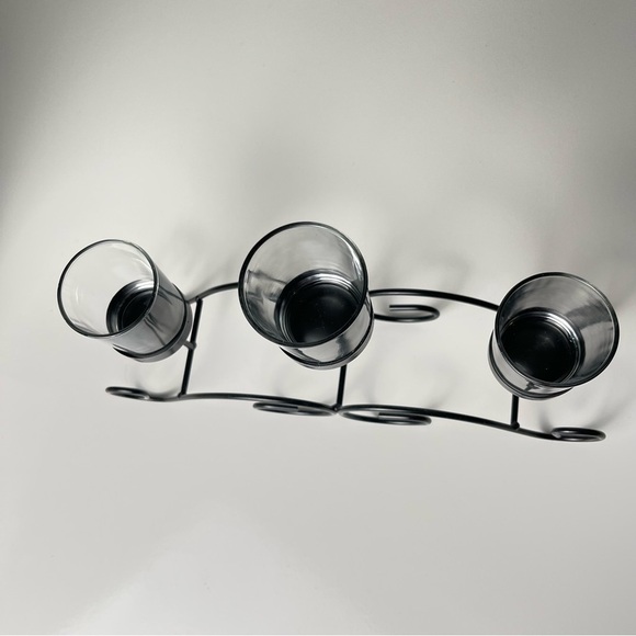 Mantle Candleholder Three Votive Glass Candle Holder- Metal - Picture 3 of 5